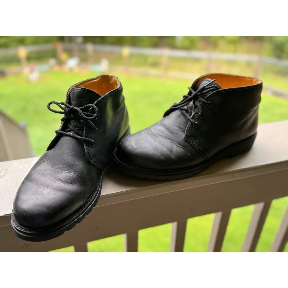 Vintage Havana Joe Chukka Boots Mens US 11.5 EU 45 Black Leather Made Spain